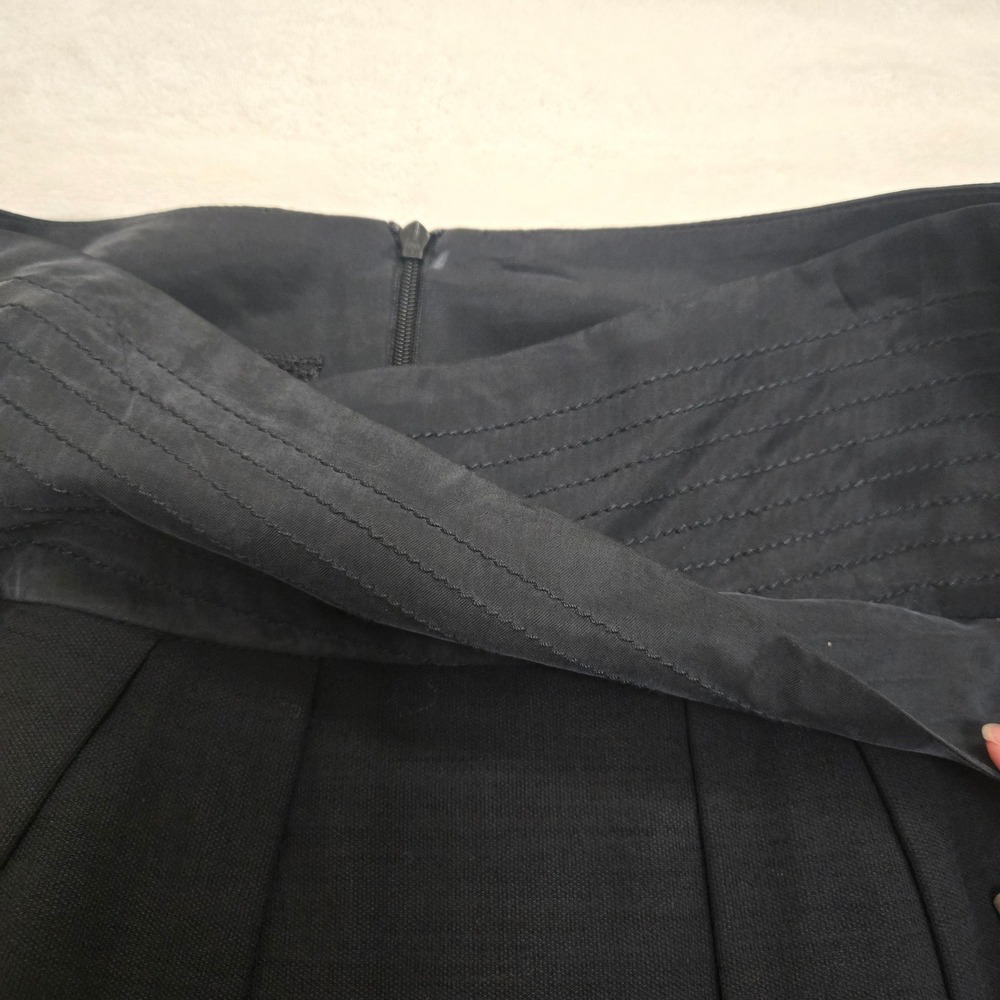 Hugo Boss Orange Baslva-W Black Pleated Mini Skirt Quilted Waistband Size 6 US - Picture 2 of 16
